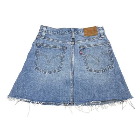 Levi's Denim Raw Hem Mini Skirt Size 24 - Picture 7 of 7